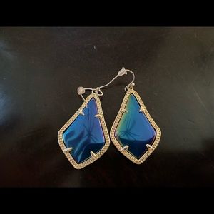 KS black iridescent earrings
